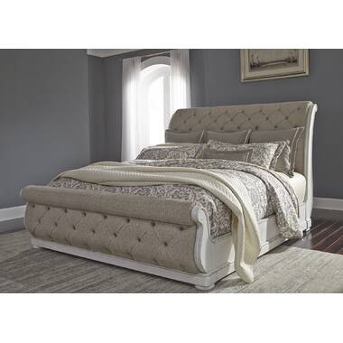 Willenburg linen king upholstered deals sleigh bed